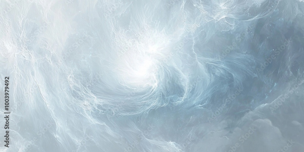 Aufkleber swirling energy vortex in light blue and white clouds, creating mesmerizing pattern with bright cent
