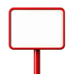 Fototapeta premium Blank Plastic Signpost with Bright Red Frame on White Background