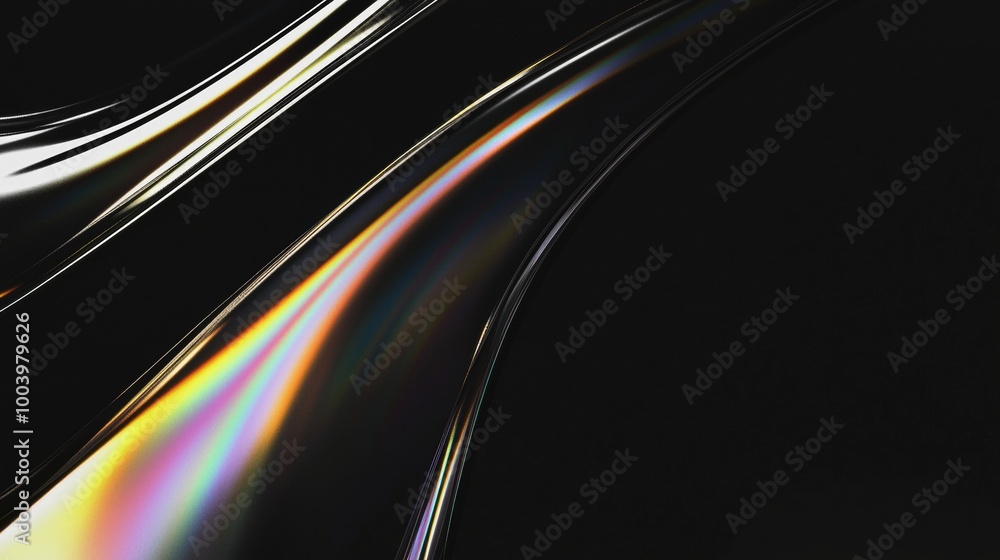 Poster abstract composition with smooth, undulating lines creating a mesmerizing play of light and shadow, 