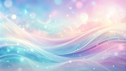 Abstract Dreamy Pastel Background with Flowing Lines and Glowing Lights