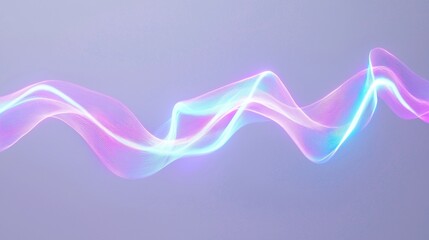Graceful abstract light trails flow and undulate on a soft background, creating a modern and vibrant design in bright pastel colors. Perfect for tech and digital themes