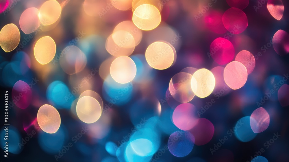 Aufkleber abstract bokeh background of colorful lights, blurred and defocused, creating a festive and dreamy a