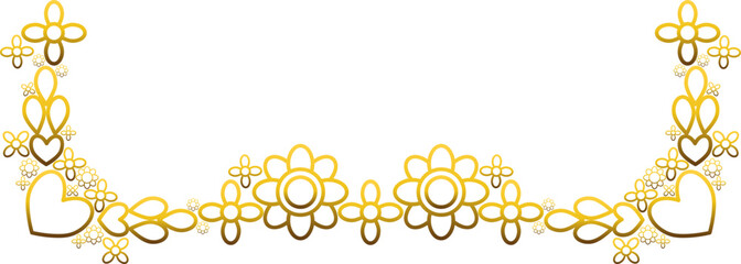gold flower border ornament