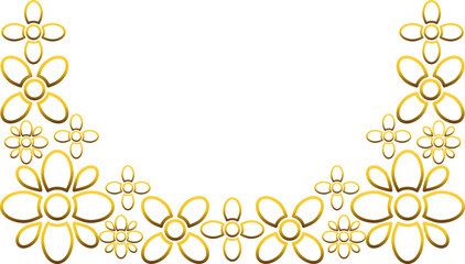 gold flower border ornament
