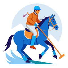 Polo Player in Action: A vibrant illustration captures the dynamic energy of a polo player on horseback, ready for the next match.