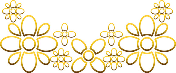 gold flower border ornament