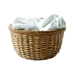 Obraz premium White Cloth in a Wicker Basket