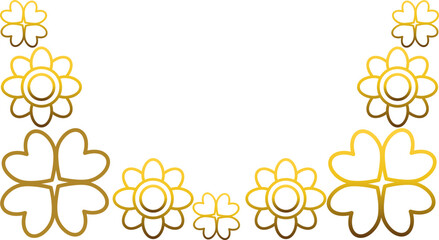 gold flower border ornament