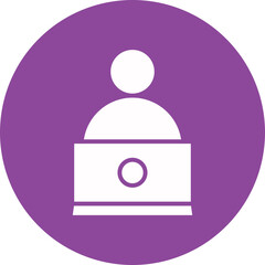 Office working glyph circle icon