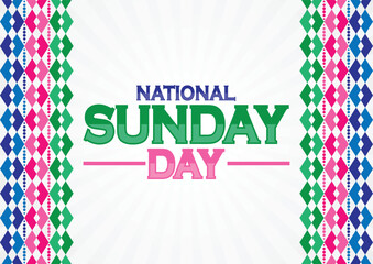 National Sunday Day. Suitable for greeting card, poster and banner. Vector illustration.