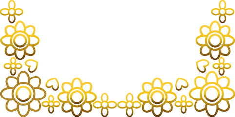 gold flower border ornament