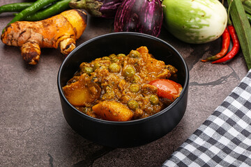 Indian traditional cuisine Aloo mutter