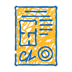 documents architect doodle icon sketch vector. documents architect sign. isolated symbol illustration
