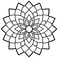 Obraz premium The mandala. Vector drawing in black and white for coloring. 