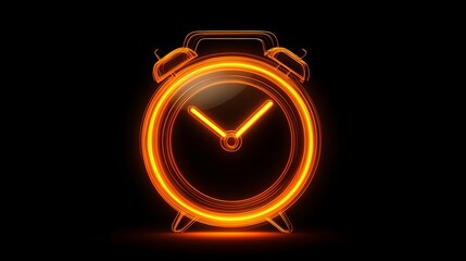 A simple orange alarm icon, glowing on a black background. It looks like a notification on your phone.
