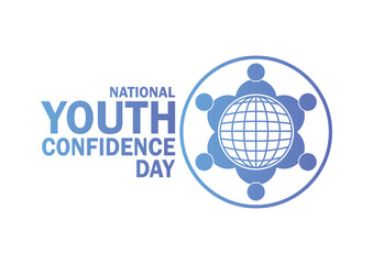 National Youth Confidence Day wallpaper with shapes and typography, banner, card, poster, template. National Youth Confidence Day, background