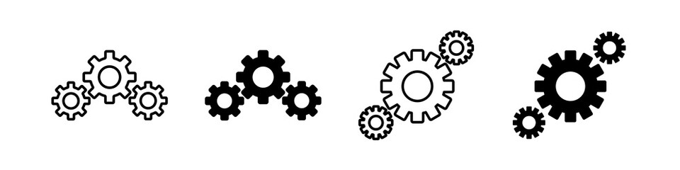 Gear icon collection set