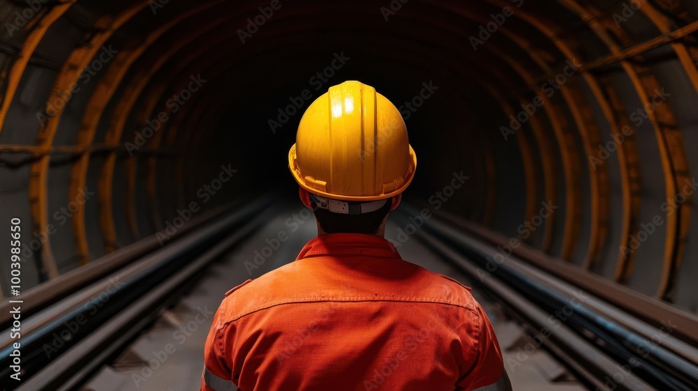 Poster infrastructure engineer creating underground tunneling systems for subways and railways, infrastruct