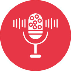 Voice Recorder glyph circle icon