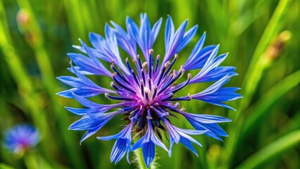 Obraz premium Wildflowers growing in grass field with a bird's eye view