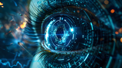 Obraz premium Futuristic science fiction background in artificial intelligence style. Neural network AI generated art