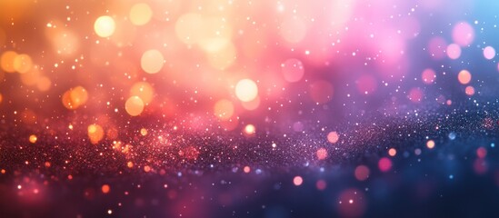 Fototapeta premium Abstract festive background with colorful bokeh lights and glitter.