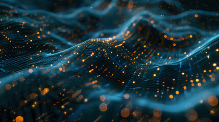 Futuristic science fiction background in artificial intelligence style. Neural network AI generated art