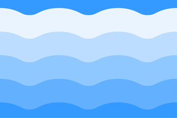 Fototapeta premium Waves of different shades of blue color seamless vector pattern.