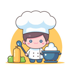 A cute chef flat design with white background