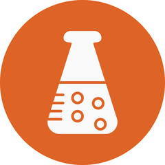 Flask glyph circle icon