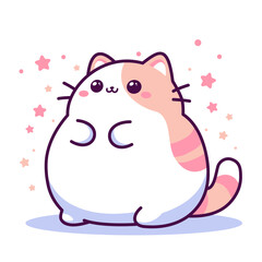 A cute chubby cat
