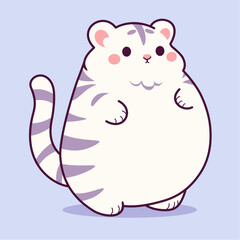 a cartoon cat with a striped tail