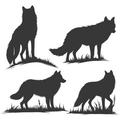 A collection of a wolf's silhouette