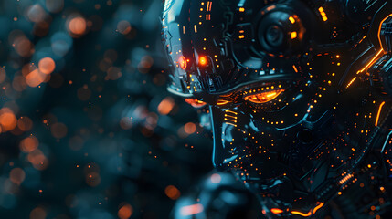 Futuristic science fiction background in artificial intelligence style. Neural network AI generated art