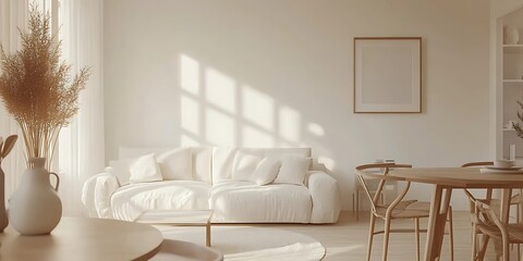 Minimalist Sofa  Relaxation Design in a Spacious,  Inviting Living Room  by The Window