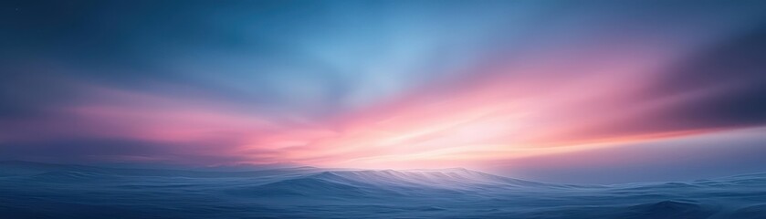 Obraz premium A vibrant sunset over the ocean, with majestic hues of pink and blue blending in the sky.