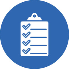 Clipboard glyph circle icon