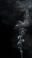 Abstract Swirling Smoke Against a Dark Background.