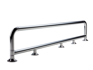 a sleek metal handrail isolated on transparent background