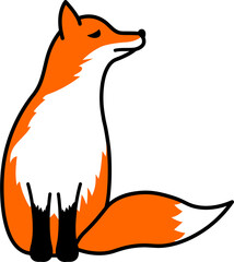 cartoon red fox, fall symbol for kids