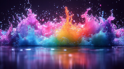 Fototapeta premium Neon Ink Splash