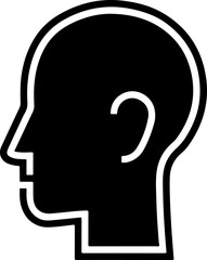 Silhouette of a Head in Profile Illustration