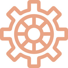 Stylized Gear Icon in Minimalist Design