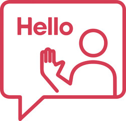 Fototapeta premium Greeting Gesture with Speech Bubble Illustration