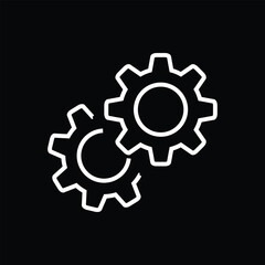 Gear icon set. Gear Settings symbol, cogwheel. Functions symbol. Settings icon vector Illustration.
