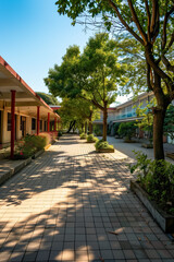 Obraz premium Deserted school courtyard
