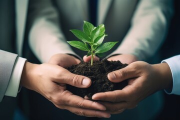 Green business plant hand agriculture.