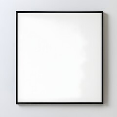 Blank White Canvas Framed in Black Minimalist Design for Artwork or Photography Display