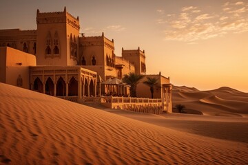 Fototapeta premium Architecture building outdoors sunset.