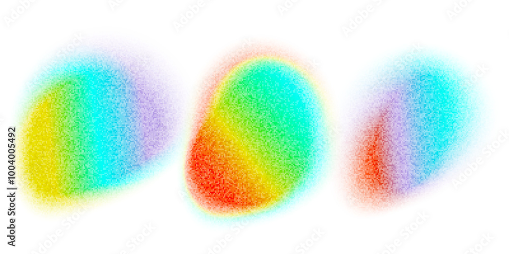 Poster set abstract gradient blobs. mesh. modern trendy retro fluid noise blurred rainbow shapes. curvy y2k